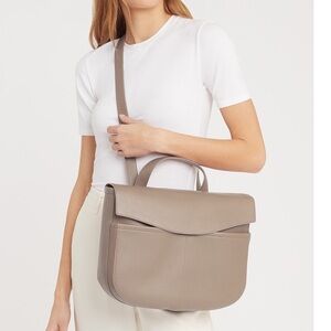 Cuyana Convertible Satchel • Stone • 100% Leather